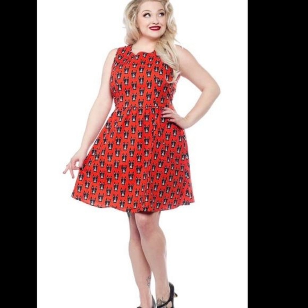 Retrolicious Boston Terrier Dress Small